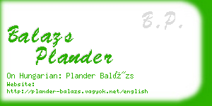 balazs plander business card